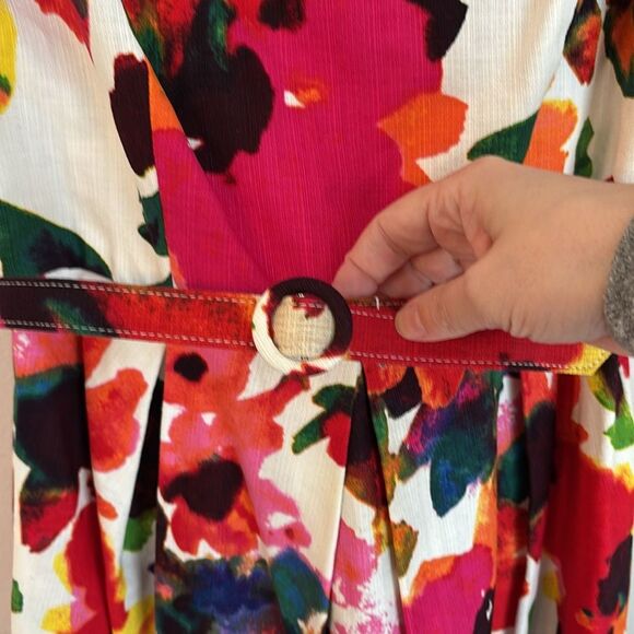 ELIZA J | 6 | Watercolor Floral A-Line Cocktail Belted Sheath Shift Dress EUC! - Picture 6 of 14